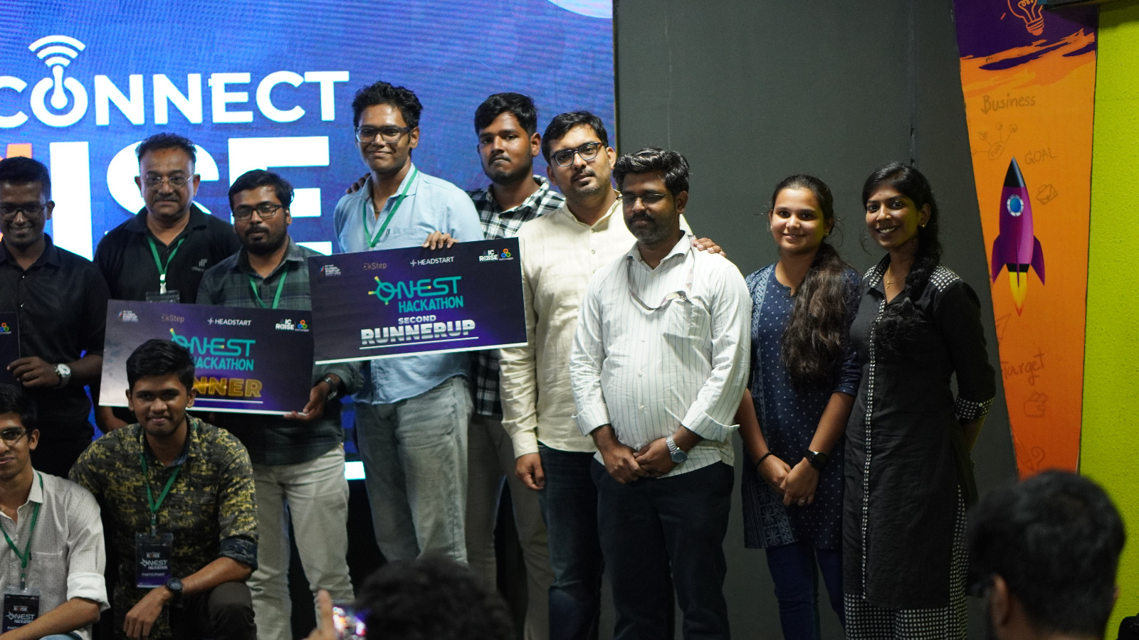 Receiving the Winner Certificate by Mr.Shankar and Team along with other participants